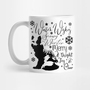 Warm Wishes Holiday Snow Fox in Dark Font Mug